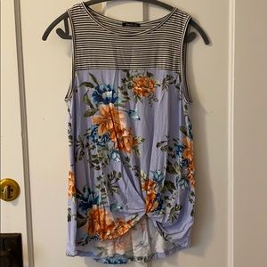 Floral and striped top